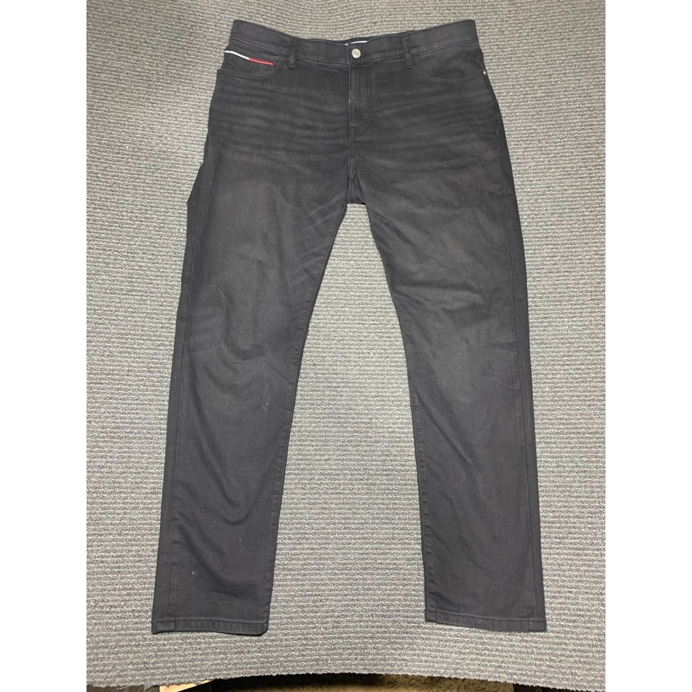 Tommy Hilfiger Stretch Slim Men's Jeans 38X32 Black Denim W38L32
